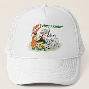 Easter - Puppy Capo with Rabbit and Chick Trucker Hat