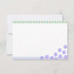 Easter Puppy Paw Prints Blank Note Card