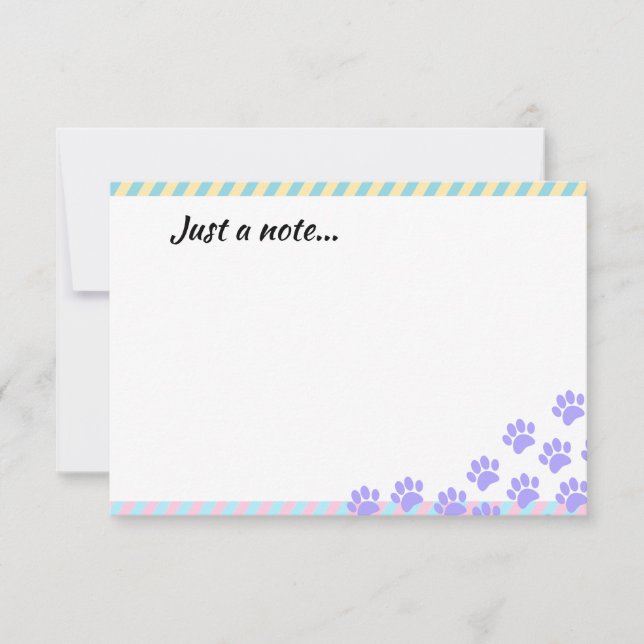 Easter Puppy Paw Prints Just a Note (Front)