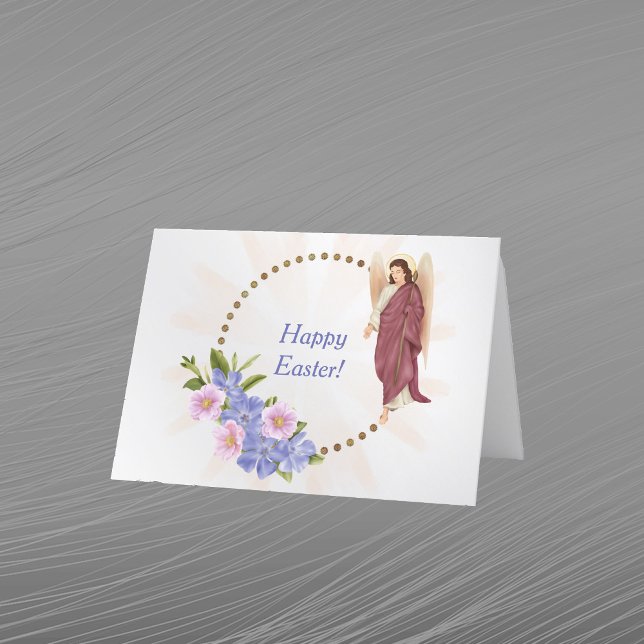 Easter Purple Floral Angel Holiday Card (Creator Uploaded)