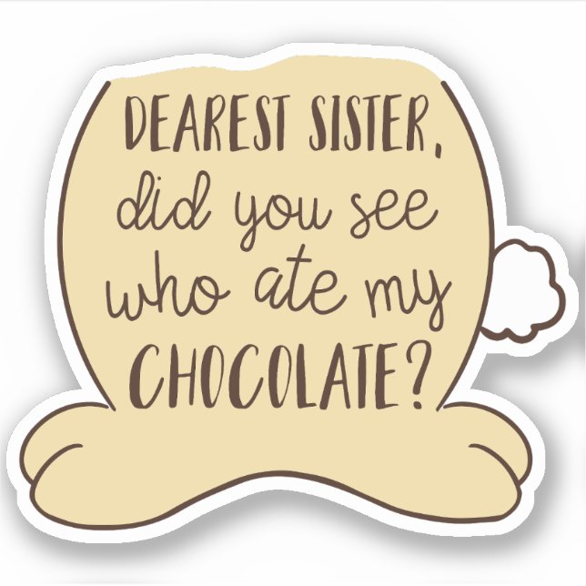 Easter Quote Funny Typography Sister Sibling Sticker (Front)