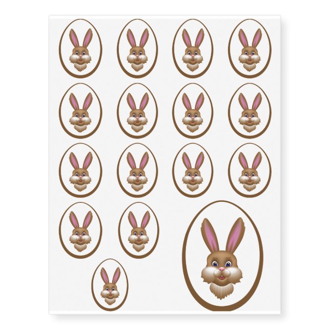 Easter Rabbit 6.2 Temporary Tattoos (Front)