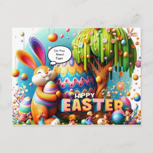 Easter rabbit always hope and magic holiday postcard