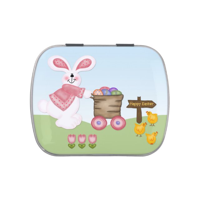 Easter Rabbit and Chicks Jelly Belly Tin (Top)