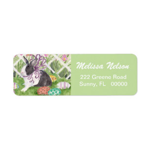 Easter Rabbit and Eggs Label