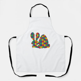 Easter Rabbit Autism Awareness Puzzle Piece Autist Apron