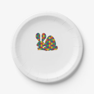 Easter Rabbit Autism Awareness Puzzle Piece Autist Paper Plates
