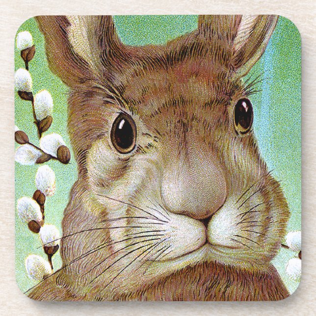 Easter Rabbit Beverage Coaster (Front)