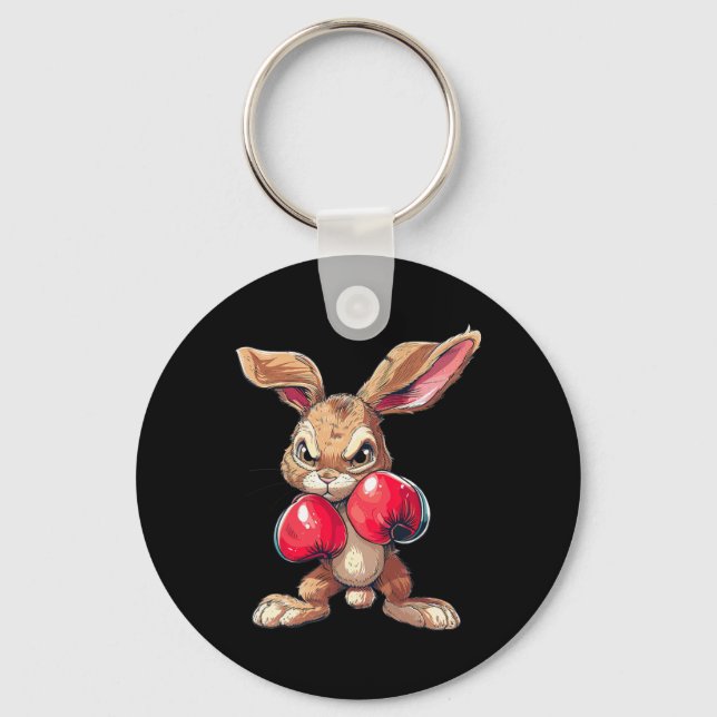 Easter Rabbit Bunny Boxer Boxing Kickboxing Martia Keychain (Front)