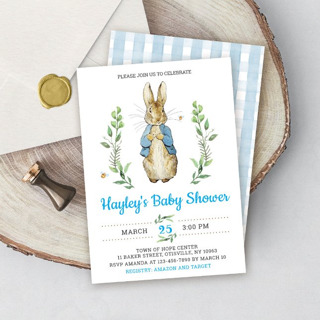 Easter Rabbit Bunny Boy Baby Shower Invitation (Creator Uploaded)