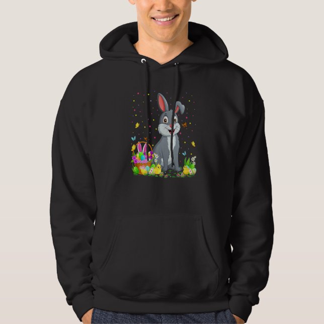 Easter Rabbit Bunny Egg Hunting Rabbit Easter Sund Hoodie (Front)