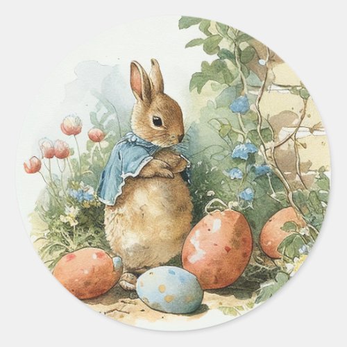 Easter Rabbit Classic Round Sticker