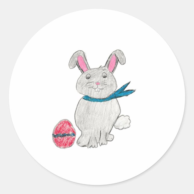 Easter Rabbit Classic Round Sticker (Front)