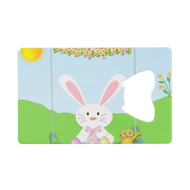 Easter rabbit credit card bottle opener (Back Horizontal)