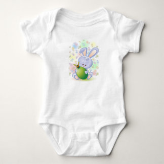 Easter Rabbit Egg and Flowers Baby Apparel Bodysuit