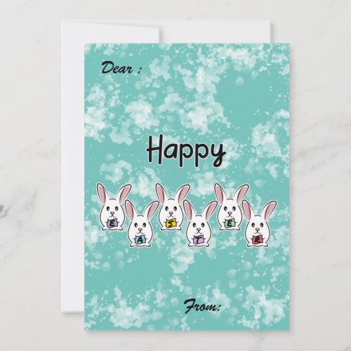 Easter Rabbit Egg Flat Card