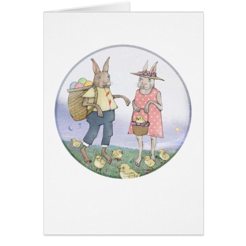 Easter Rabbit Egg Hunt Greeting Card