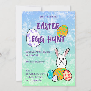 Easter Rabbit Eggs Invitation
