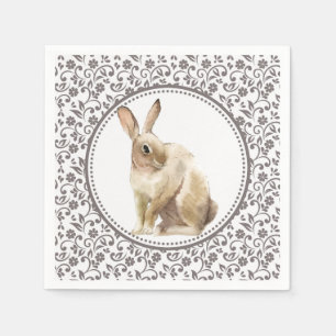 Easter Rabbit Floral Napkins