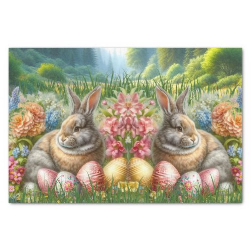Easter Rabbit Flowers Holiday Eggs Tissue Paper