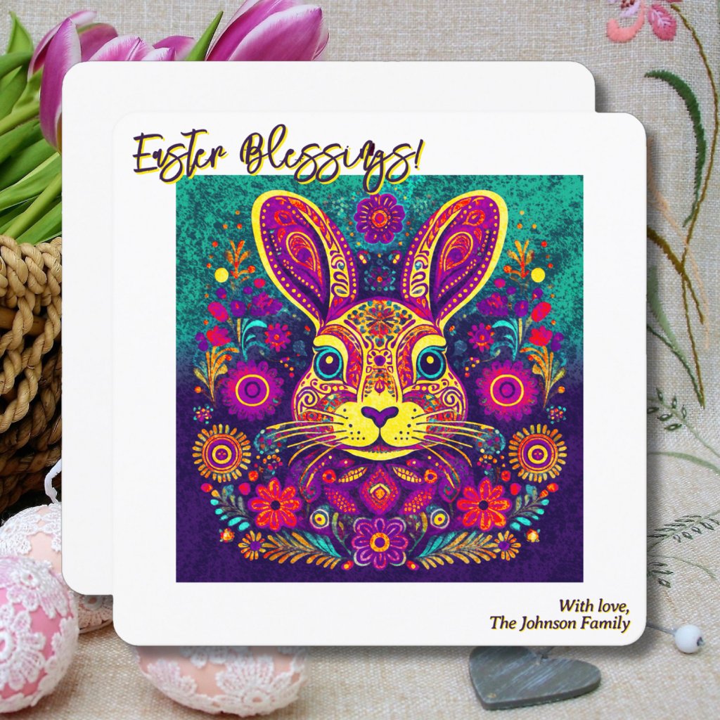 Easter Rabbit - Folk Art - Personalizable Easter