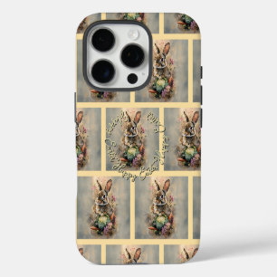 Easter Rabbit Garden Floral Design iPhone 16 Pro Case