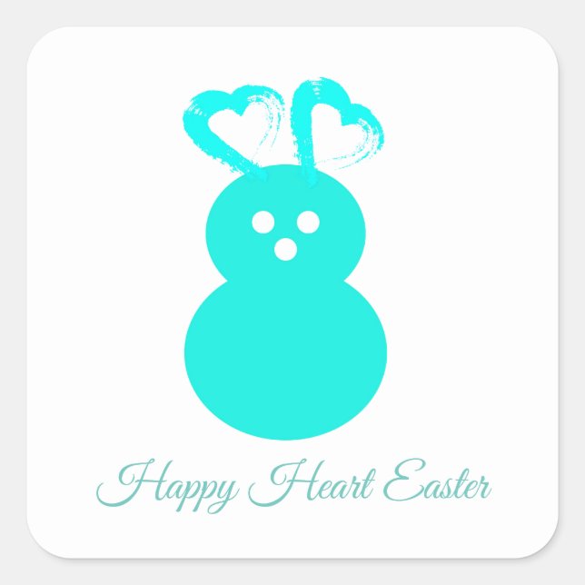 Easter Rabbit Heart Sticker (Front)