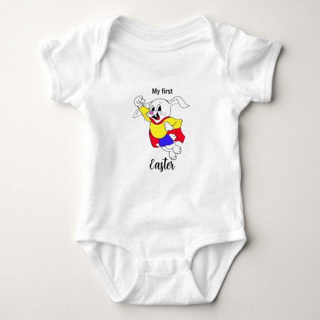 Easter Rabbit Hero Baby Bodysuit (Front)