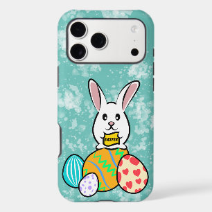Easter Rabbit Holding a Banner on Easter Eggs iPhone 17 Pro Max Case