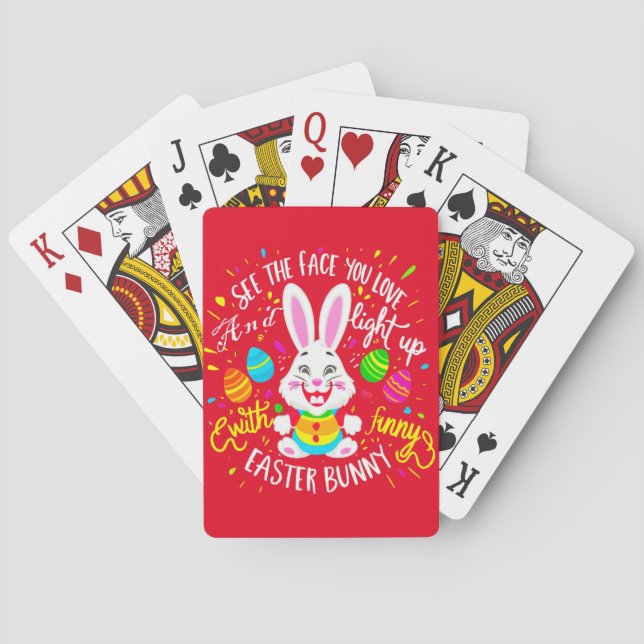 Easter Rabbit Lover Gifts Poker Cards (Back)
