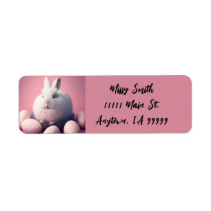 Easter Rabbit on a Nest Label