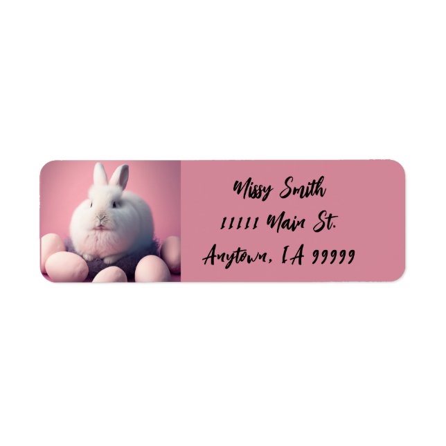 Easter Rabbit on a Nest Label (Front)