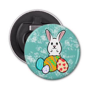 Easter Rabbit on Easter Eggs Bottle Opener