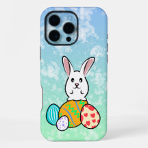 Easter Rabbit on Easter Eggs