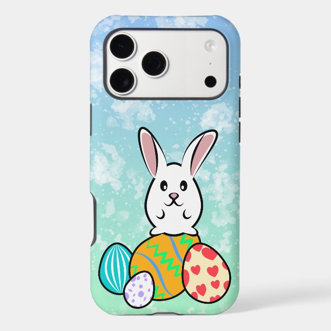 Easter Rabbit on Easter Eggs iPhone Case (Back)