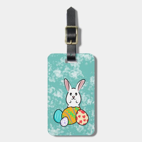 Easter Rabbit on Easter Eggs Luggage Tag