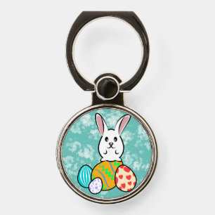Easter Rabbit on Easter Eggs Phone Ring Stand