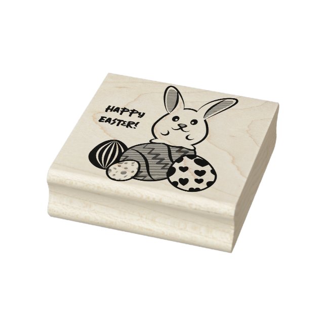 Easter Rabbit on Easter Eggs Rubber Stamp (Stamp)