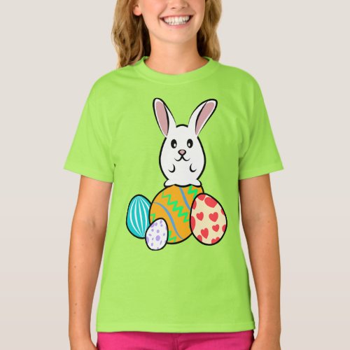 Easter Rabbit on Easter Eggs T_Shirt