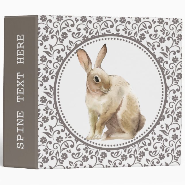 Easter Rabbit personalized ornamental 3 Ring Binder (Front/Spine)