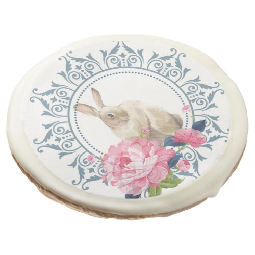 Easter Rabbit Pink Floral Sugar Cookie