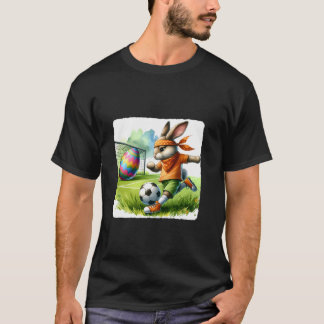 Easter Rabbit Playing Soccer With A Festive Egg Bu T-Shirt