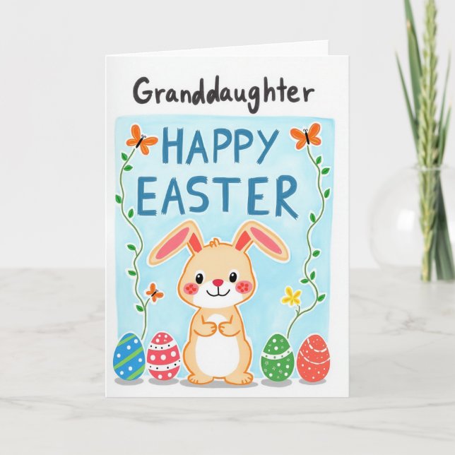 Easter Rabbit Polka Dot Card (Front)