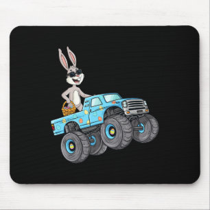 Easter Rabbit Riding Monster Truck Fun Boys Girls Mouse Pad