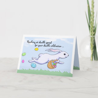 Easter Rabbit Run Happy Easter Birthday Card