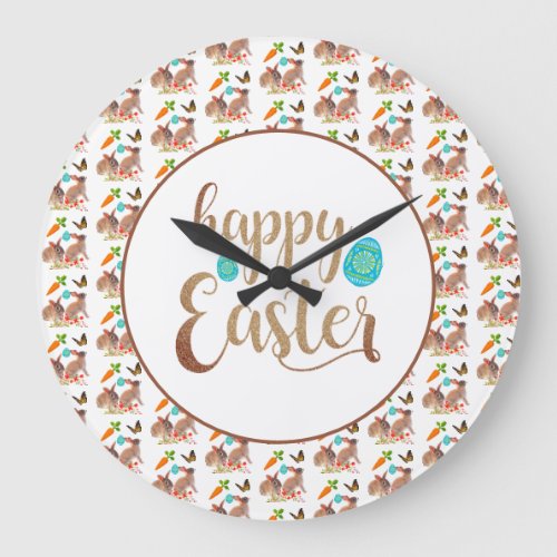 Easter Rabbit Seasonal Holiday  Large Clock