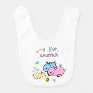 Easter rabbits  baby bib