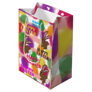 Easter Rabbits Colored Eggs Medium Gift Bag