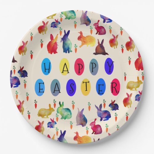 Easter Rabbits Custom Paper Plates 9 in