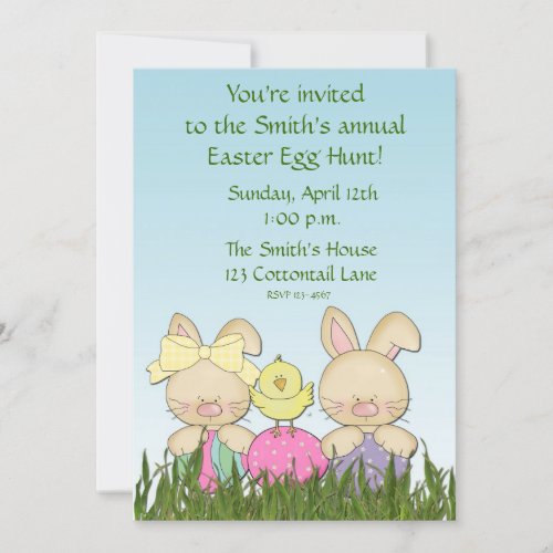 Easter Rabbits Invitation